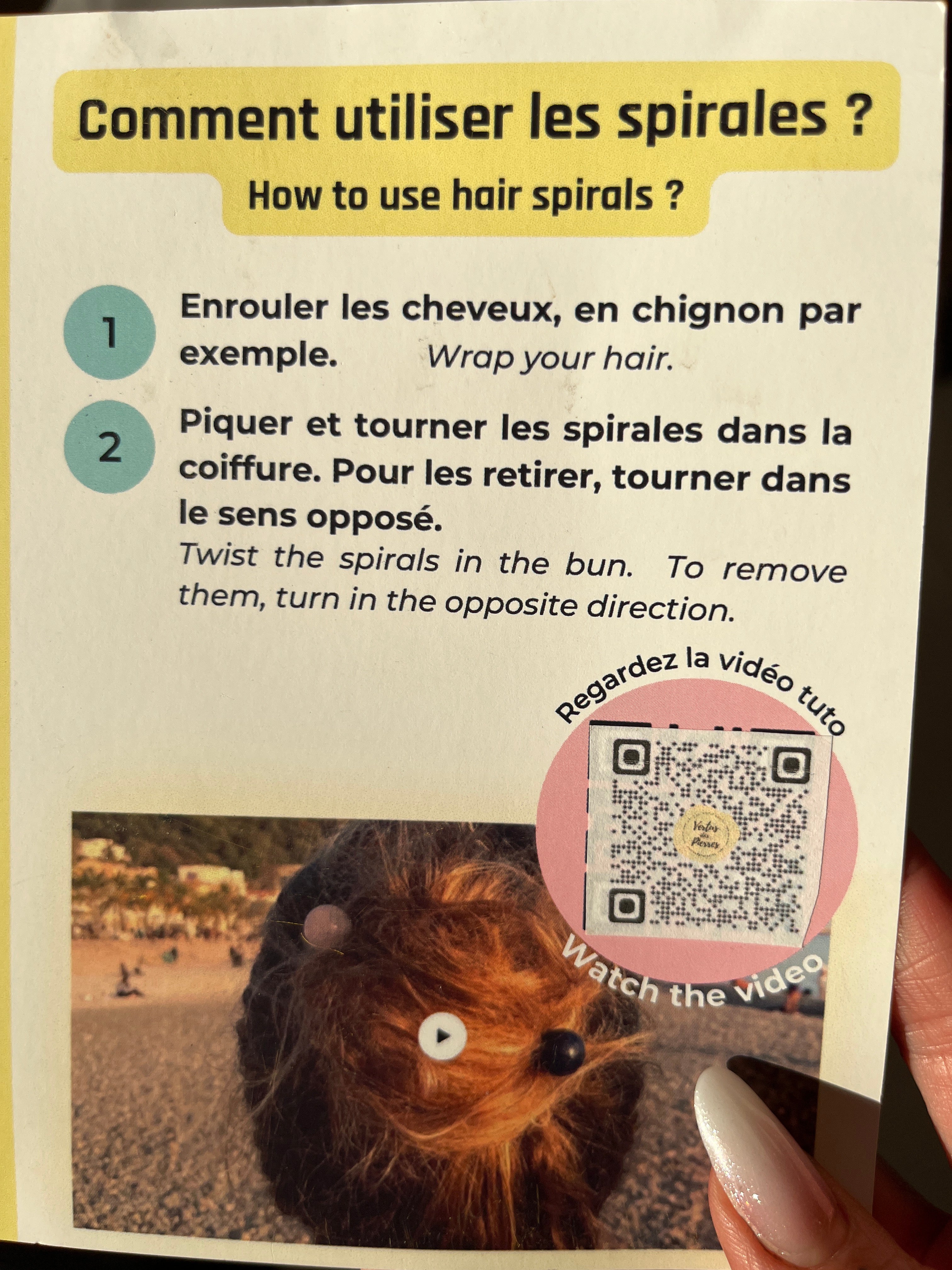 Spirale à cheveux en pierre véritable