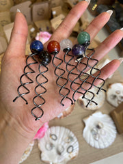 Spirale à cheveux en pierre véritable