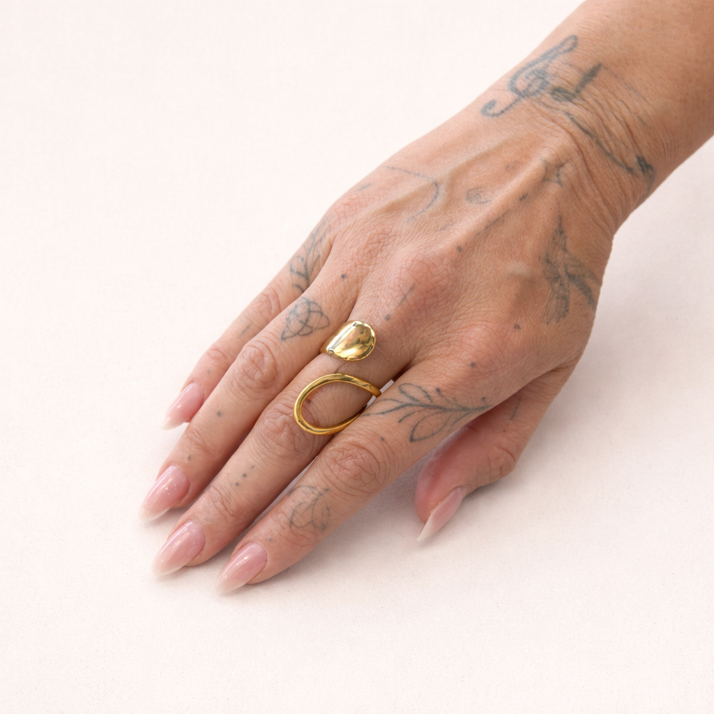 Bague dorée  boucle ouverte