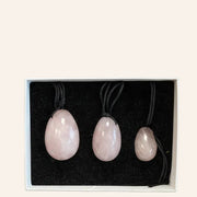 Lot de 3 Œufs de Yoni en Quartz Rose