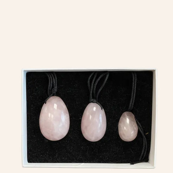 Lot de 3 Œufs de Yoni en Quartz Rose