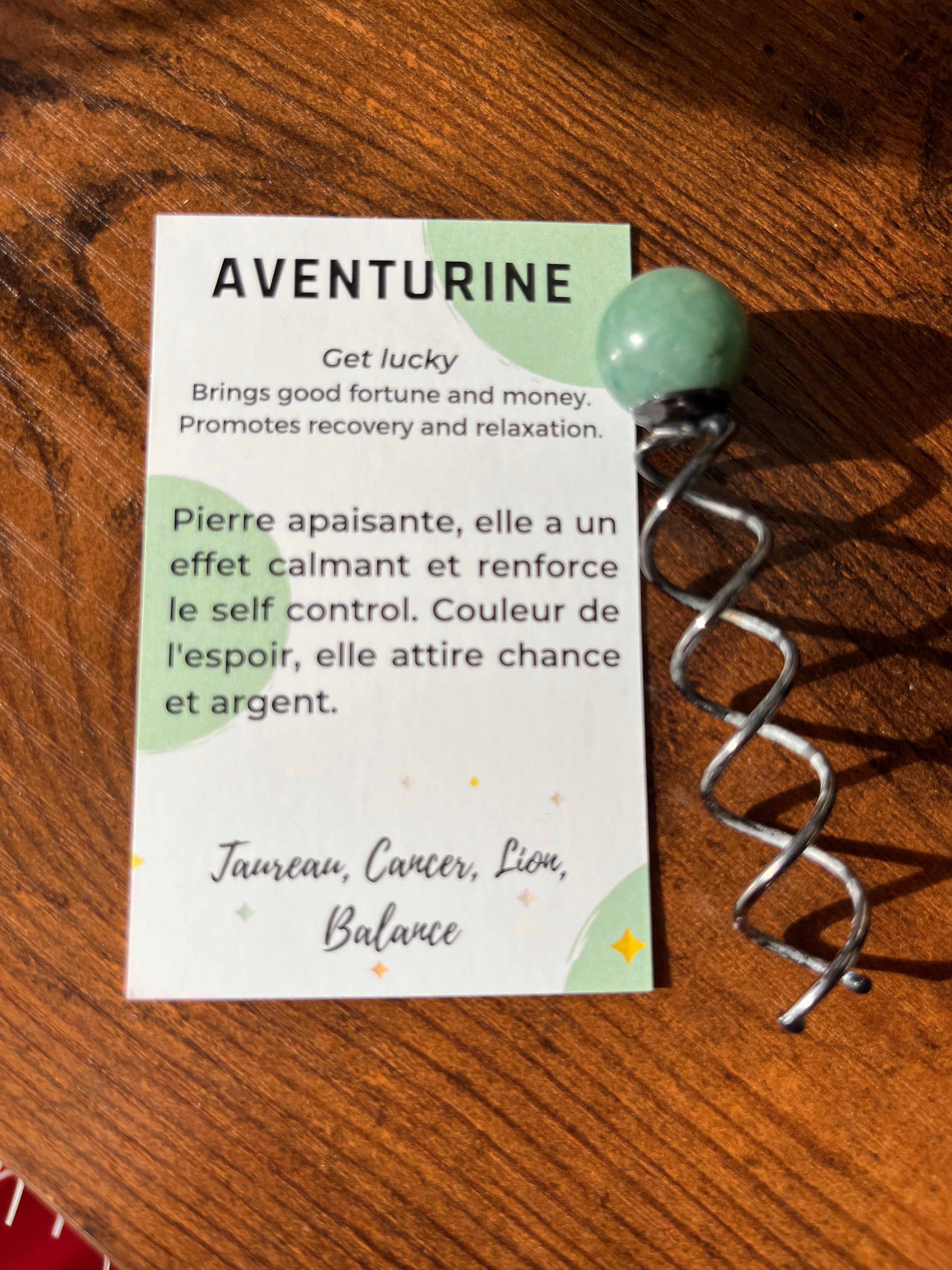 Spirale à cheveux en pierre véritable