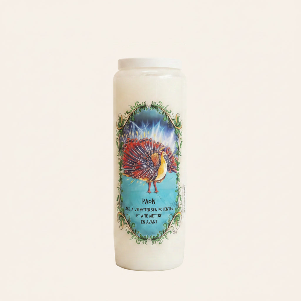 Bougie Neuvaine Animal Totem - Paon