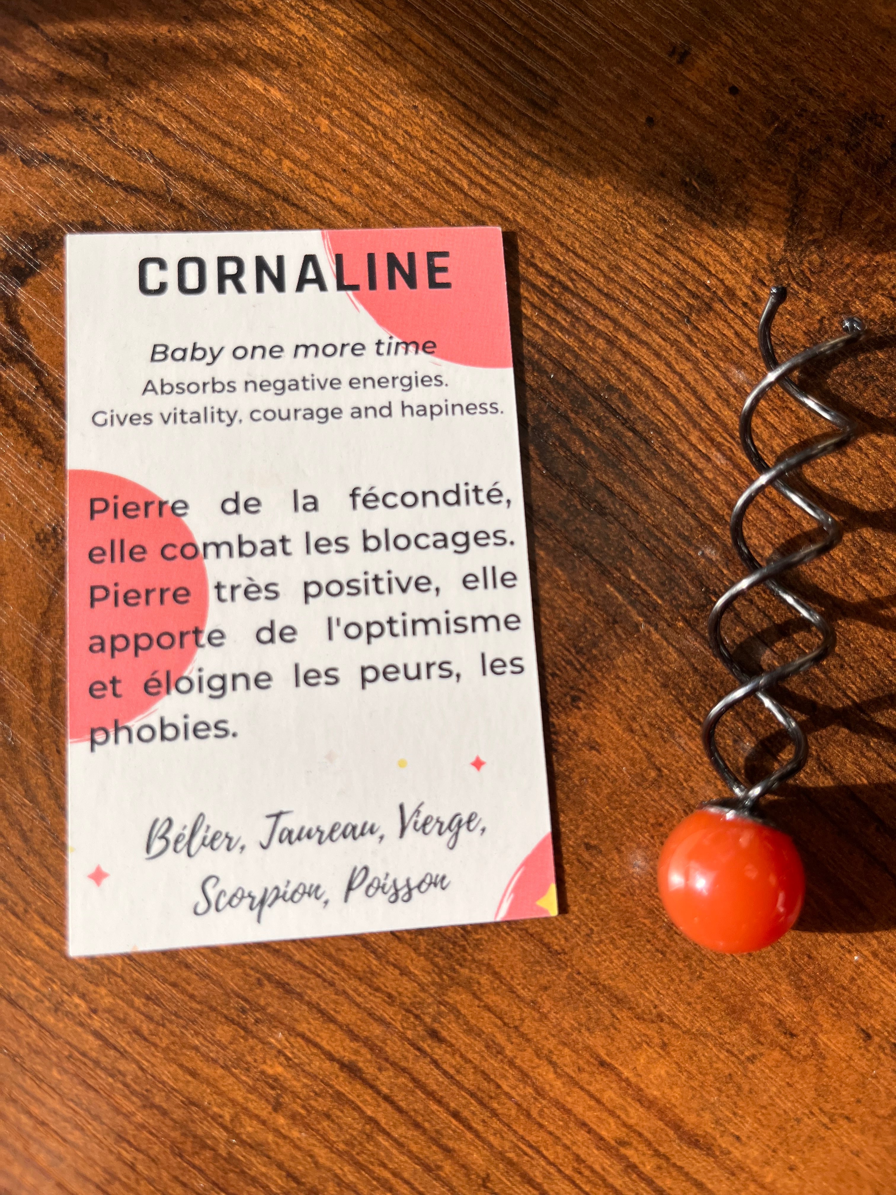 Spirale à cheveux en pierre véritable