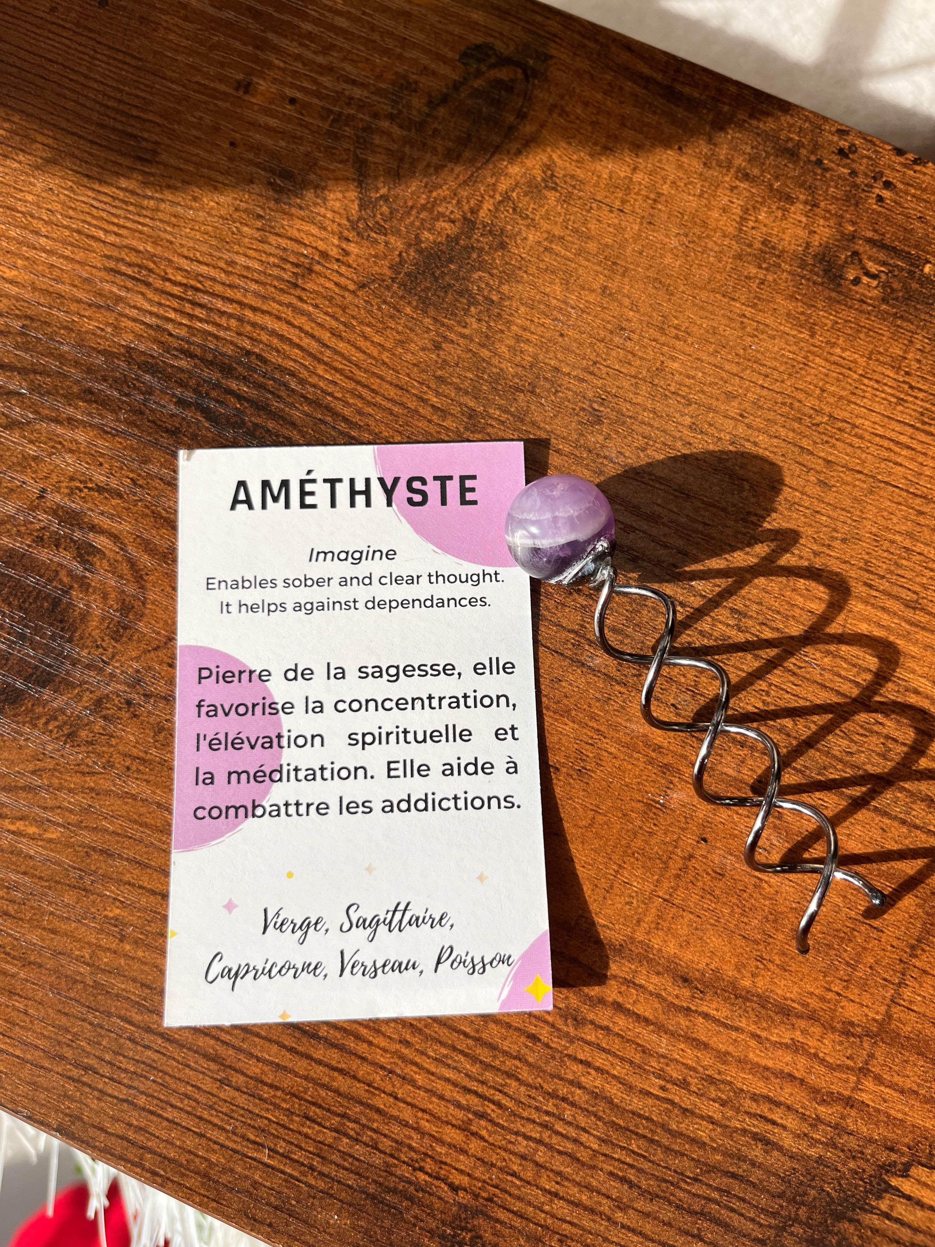 Spirale à cheveux en pierre véritable