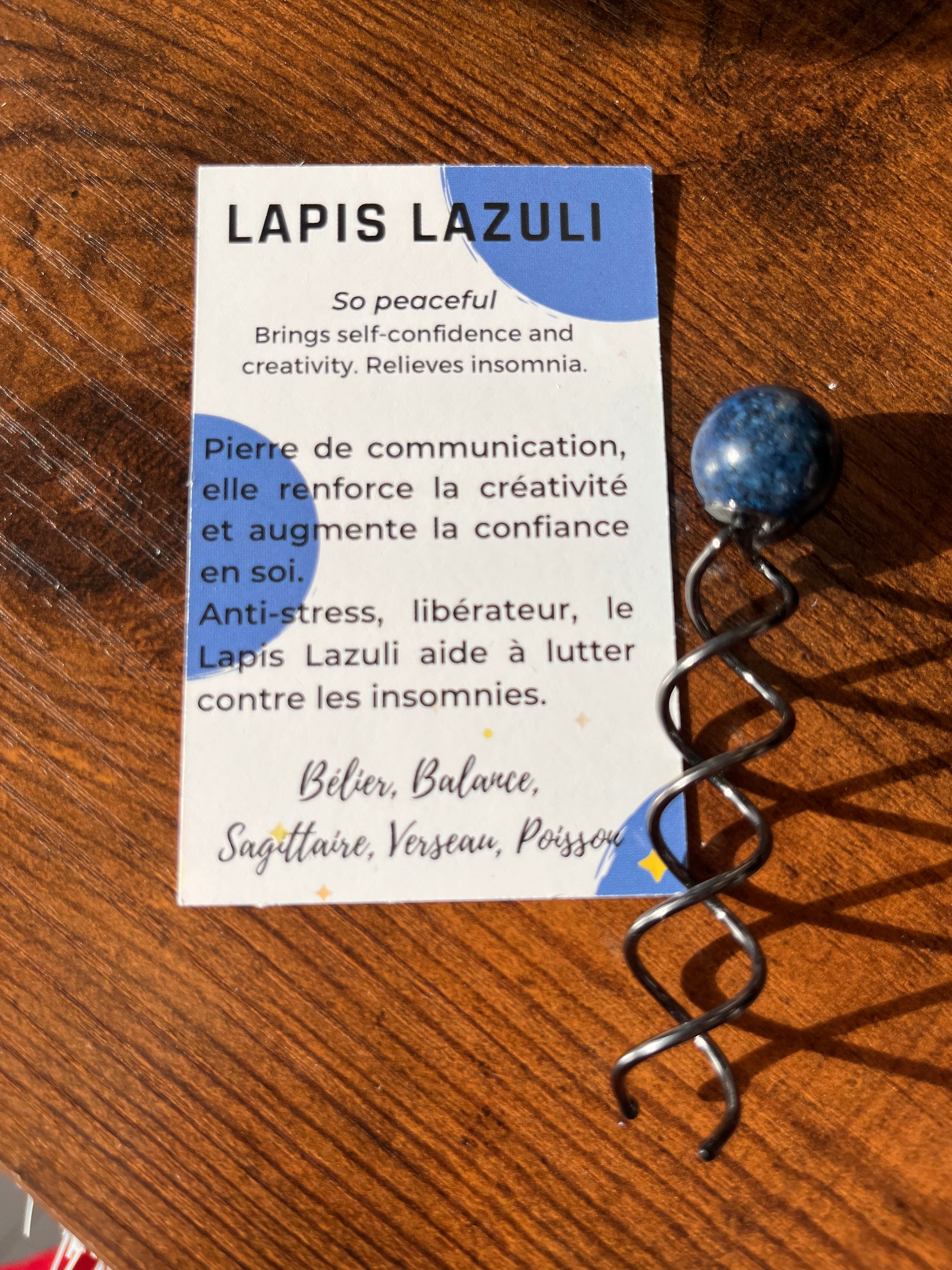 Spirale à cheveux en pierre véritable