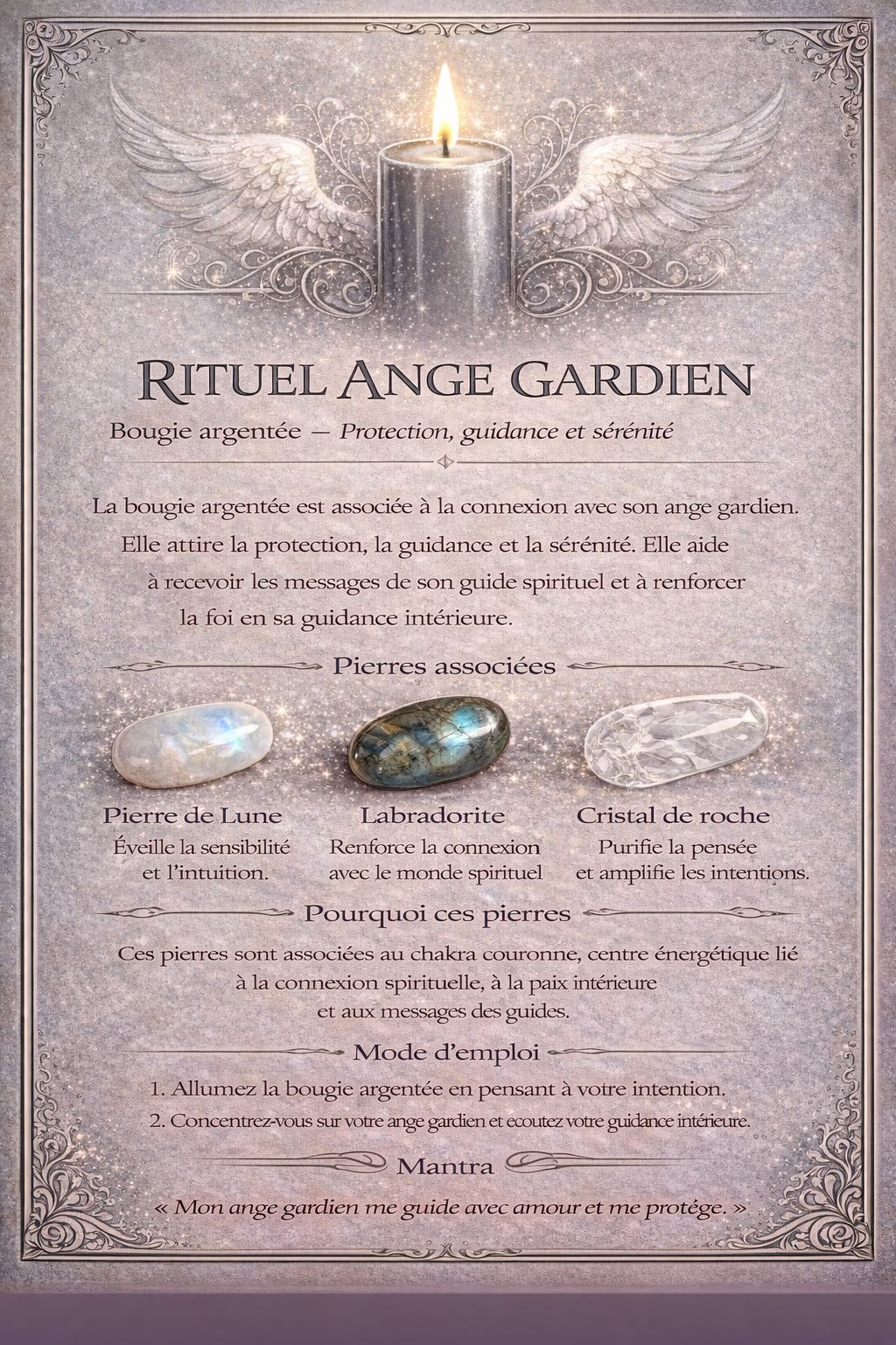 RITUEL ANGE GARDIEN — Bougie argentée