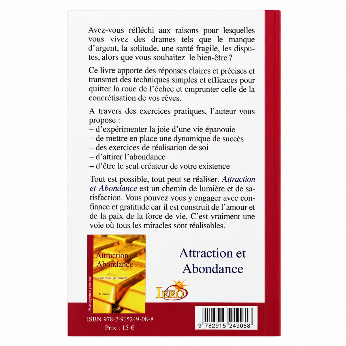Quatrième de couverture d’Attraction et Abondance sur fond blanc