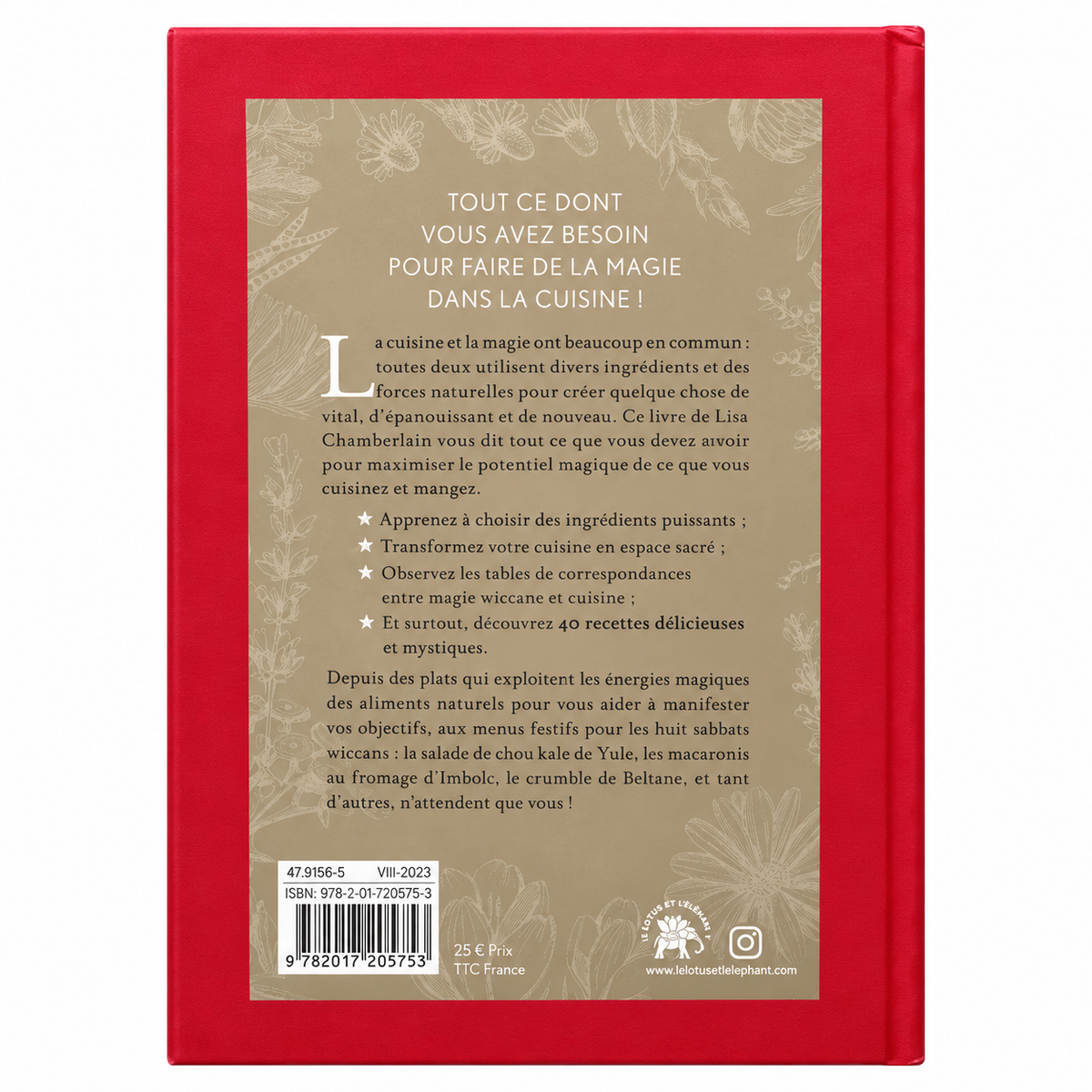 Quatrième de couverture de Cuisine magique sur fond blanc