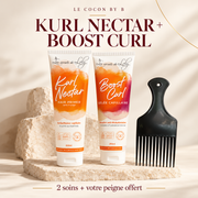 Kit Les Secrets de Loly : KURL Nectar, Boost Curl et peigne offert