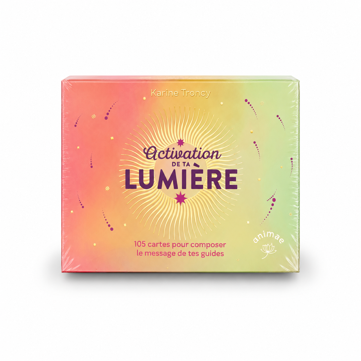 Oracle Activation de ta lumière de Karine Troncy, coffret sur fond blanc